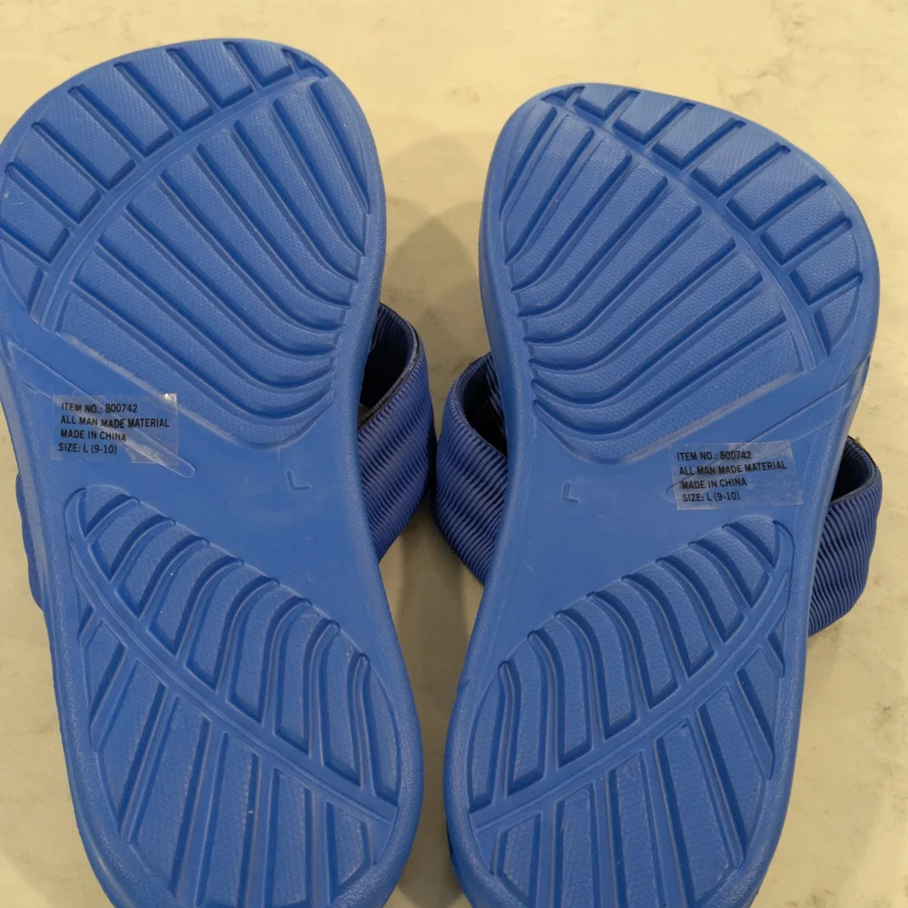 Blue Memory Foam Men's Flip-Flops Size 9 - 10